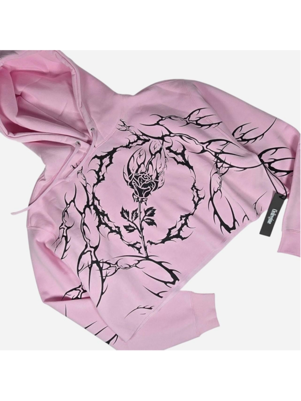 Civil Regime Vines Run Deep Baby Pink Cropped Box Cut Hoodie • XL